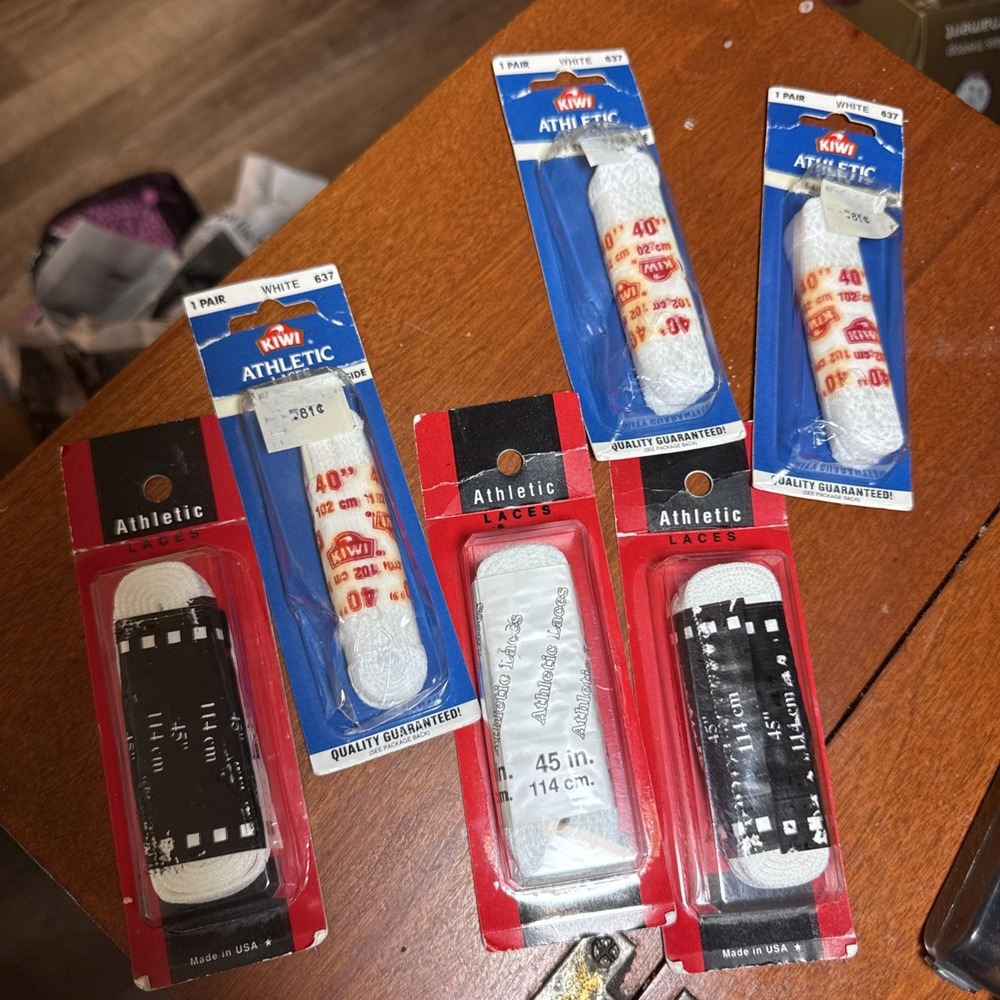 Lot of 6 Vintage Shoe Laces New Outdoor Classic Kiwi Athletic Laces